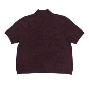 A New Day Womens Short Sleeve Mock Neck Sweater Burgundy M, NWT